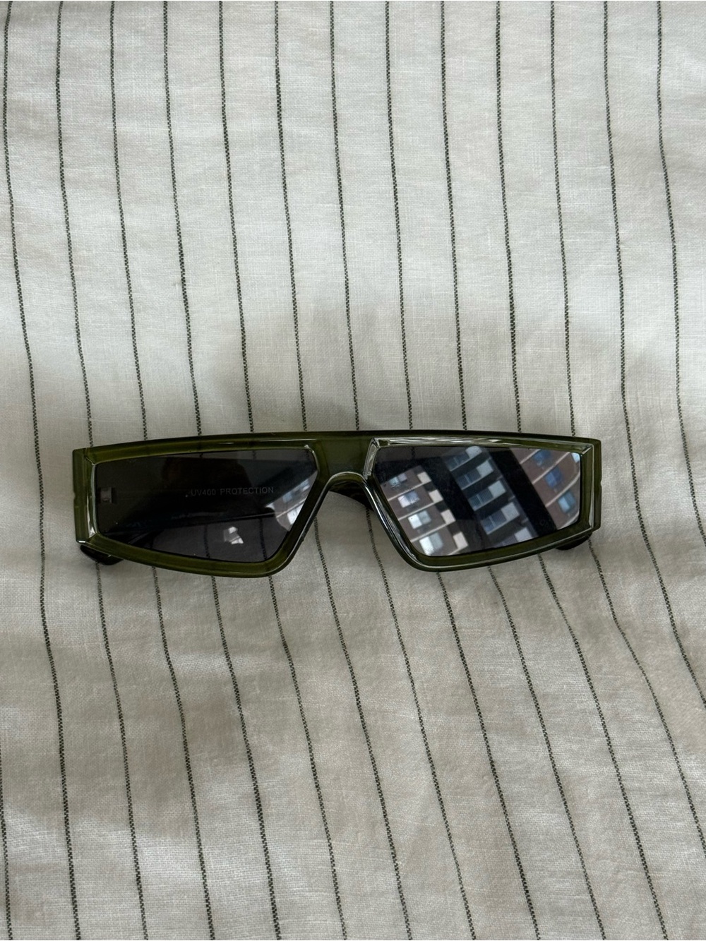 Olive Green Rectangular Sunglasses